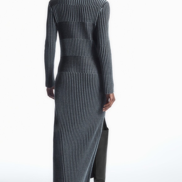 Cos Stripped Rib Knit Midi Dress - Picture 5 of 6